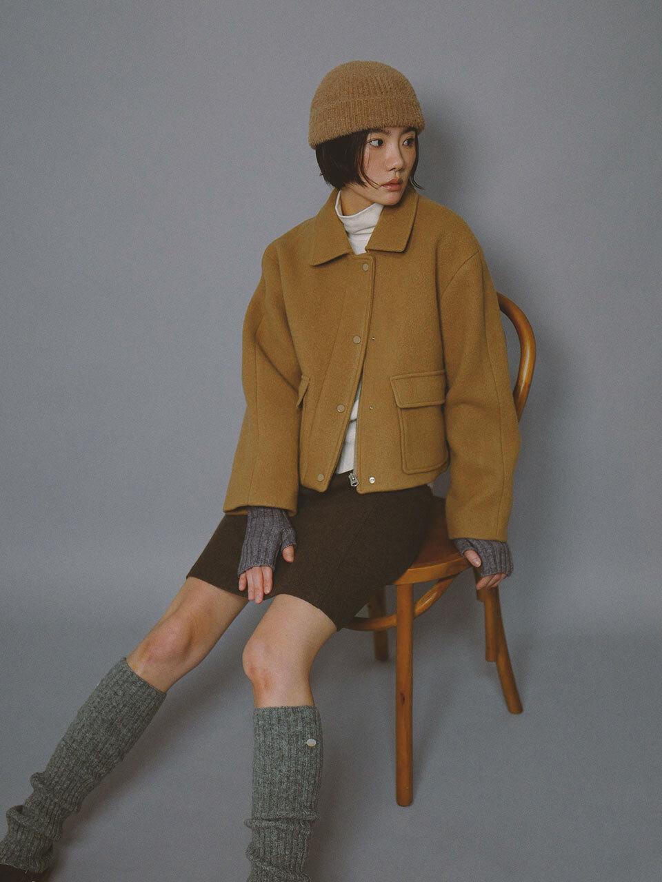 Boucle Double-layered Wool-blend Short Jacket [] - moui - Modalova