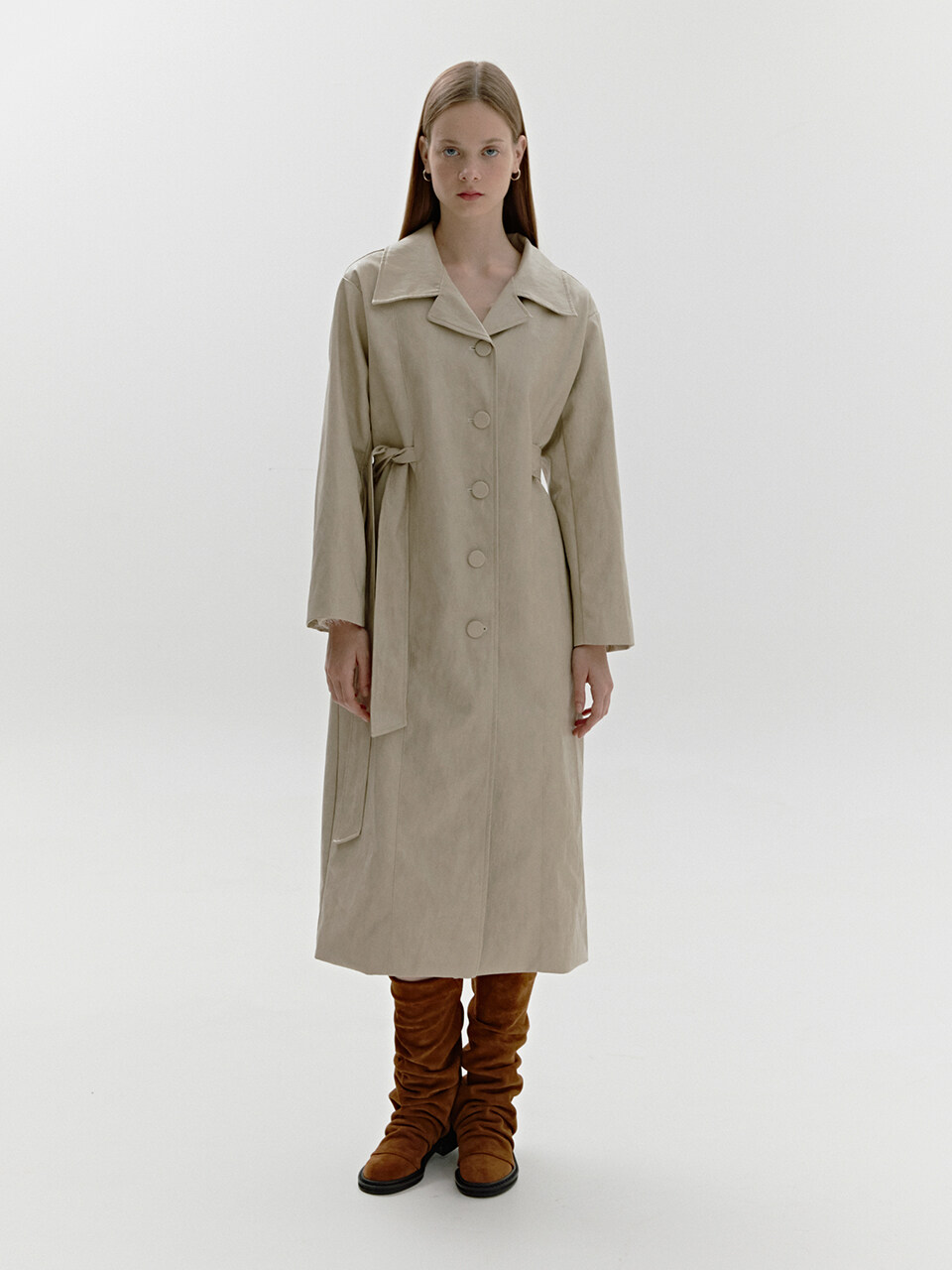City Breeze Leather Coat_Cream - SOFT SEOUL - Modalova