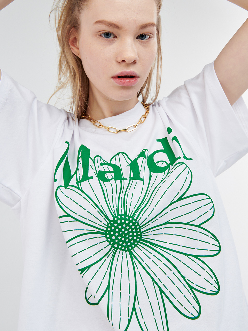 Flower T-shirt - White Green